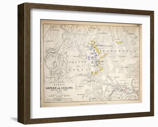 Map of the Battle of Aspern or Essling, Published by William Blackwood and Sons, Edinburgh and…-Alexander Keith Johnston-Framed Giclee Print