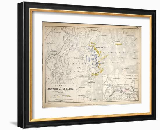 Map of the Battle of Aspern or Essling, Published by William Blackwood and Sons, Edinburgh and…-Alexander Keith Johnston-Framed Giclee Print