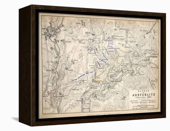 Map of the Battle of Austerlitz, Published by William Blackwood and Sons, Edinburgh and London,…-Alexander Keith Johnston-Framed Premier Image Canvas