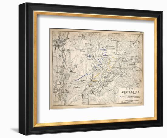 Map of the Battle of Austerlitz, Published by William Blackwood and Sons, Edinburgh and London,…-Alexander Keith Johnston-Framed Premium Giclee Print