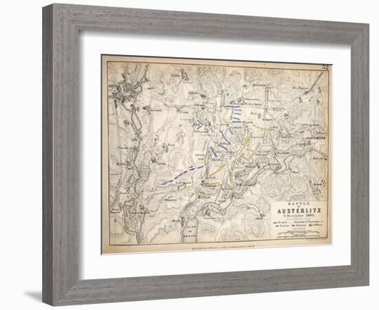 Map of the Battle of Austerlitz, Published by William Blackwood and Sons, Edinburgh and London,…-Alexander Keith Johnston-Framed Giclee Print