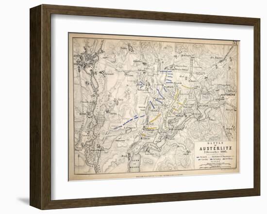 Map of the Battle of Austerlitz, Published by William Blackwood and Sons, Edinburgh and London,…-Alexander Keith Johnston-Framed Giclee Print