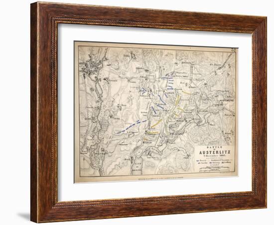 Map of the Battle of Austerlitz, Published by William Blackwood and Sons, Edinburgh and London,…-Alexander Keith Johnston-Framed Giclee Print