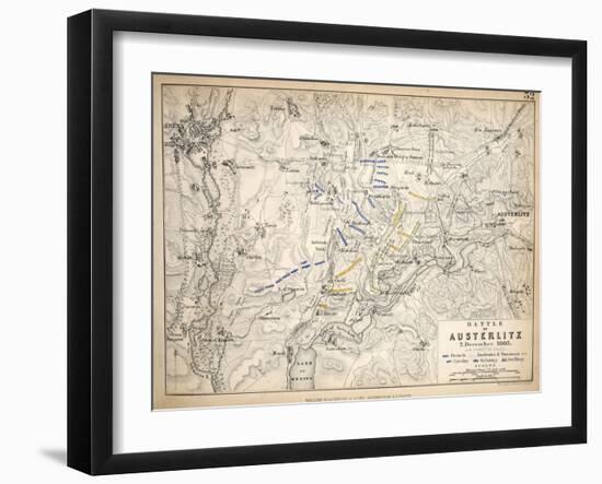 Map of the Battle of Austerlitz, Published by William Blackwood and Sons, Edinburgh and London,…-Alexander Keith Johnston-Framed Giclee Print