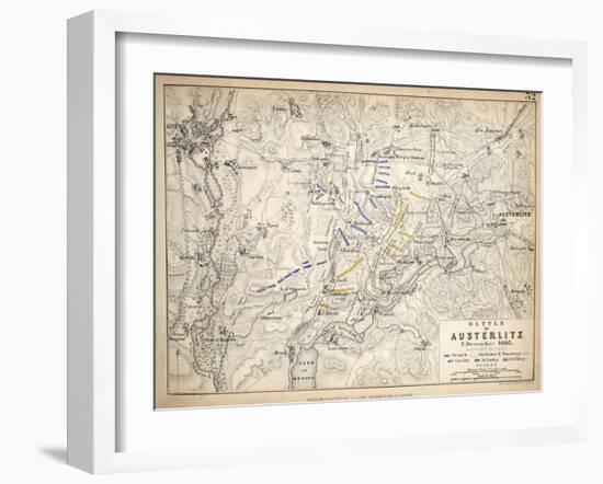 Map of the Battle of Austerlitz, Published by William Blackwood and Sons, Edinburgh and London,…-Alexander Keith Johnston-Framed Giclee Print