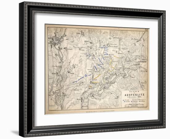 Map of the Battle of Austerlitz, Published by William Blackwood and Sons, Edinburgh and London,…-Alexander Keith Johnston-Framed Giclee Print