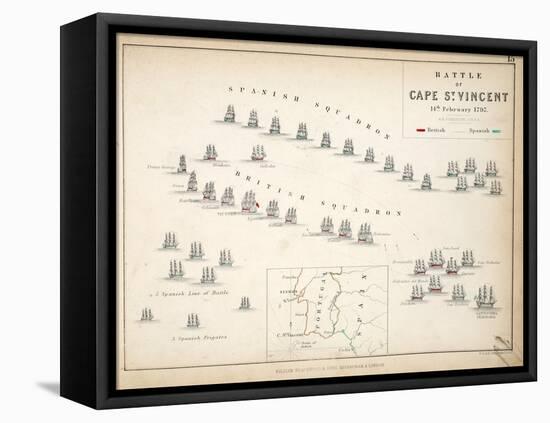Map of the Battle of Cape St. Vincent, Published by William Blackwood and Sons, Edinburgh and…-Alexander Keith Johnston-Framed Premier Image Canvas