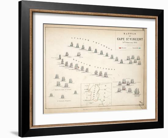 Map of the Battle of Cape St. Vincent, Published by William Blackwood and Sons, Edinburgh and…-Alexander Keith Johnston-Framed Giclee Print