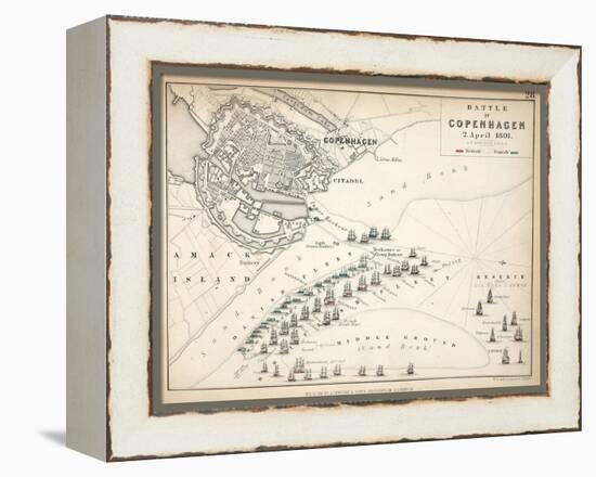 Map of the Battle of Copenhagen, Published by William Blackwood and Sons, Edinburgh and London,…-Alexander Keith Johnston-Framed Premier Image Canvas