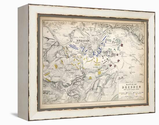 Map of the Battle of Dresden, Published by William Blackwood and Sons, Edinburgh and London, 1848-Alexander Keith Johnston-Framed Premier Image Canvas