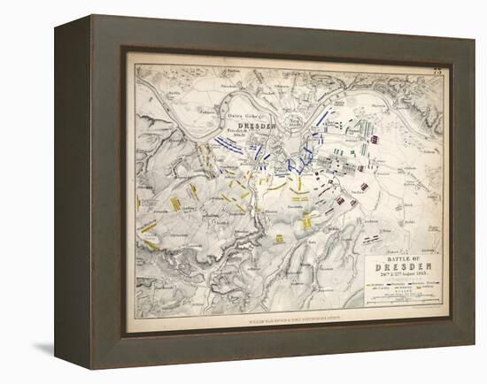 Map of the Battle of Dresden, Published by William Blackwood and Sons, Edinburgh and London, 1848-Alexander Keith Johnston-Framed Premier Image Canvas