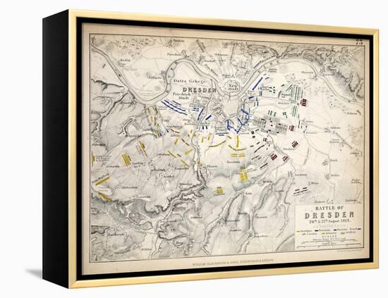 Map of the Battle of Dresden, Published by William Blackwood and Sons, Edinburgh and London, 1848-Alexander Keith Johnston-Framed Premier Image Canvas