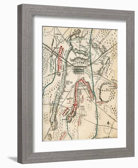 Map of the Battle of Gettysburg, Pennsylvania, 1-3 July 1863 (1862-186)-Charles Sholl-Framed Giclee Print