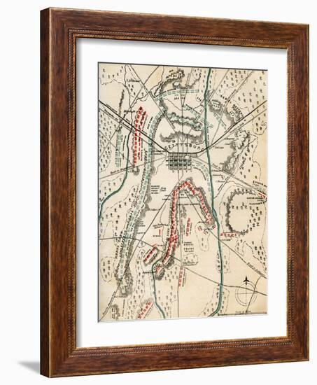 Map of the Battle of Gettysburg, Pennsylvania, 1-3 July 1863 (1862-186)-Charles Sholl-Framed Giclee Print