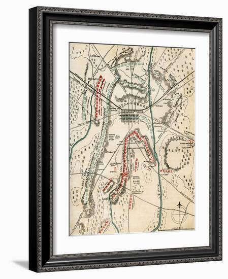 Map of the Battle of Gettysburg, Pennsylvania, 1-3 July 1863 (1862-186)-Charles Sholl-Framed Giclee Print