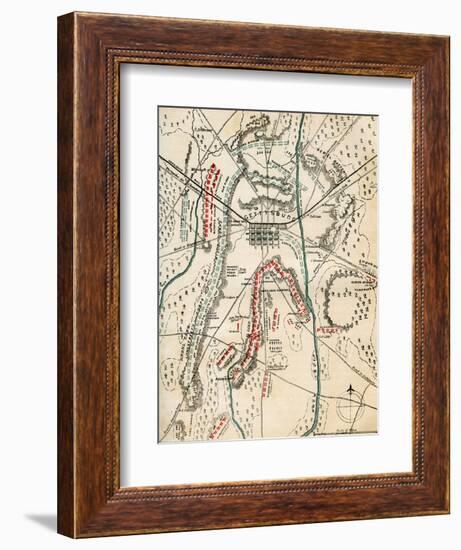 Map of the Battle of Gettysburg, Pennsylvania, 1-3 July 1863 (1862-186)-Charles Sholl-Framed Giclee Print