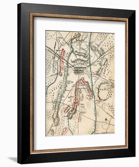 Map of the Battle of Gettysburg, Pennsylvania, 1-3 July 1863 (1862-186)-Charles Sholl-Framed Giclee Print