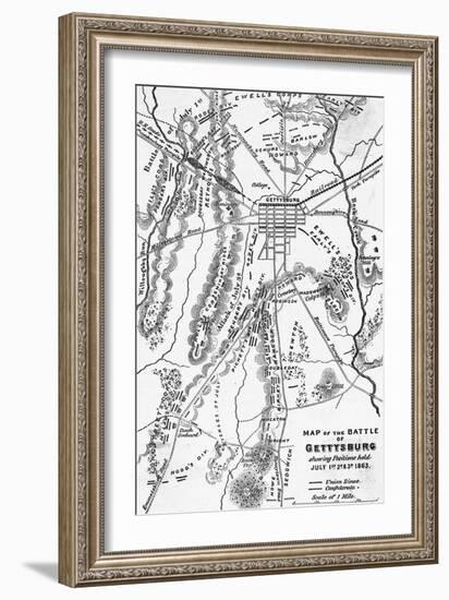 Map of the Battle of Gettysburg-null-Framed Giclee Print