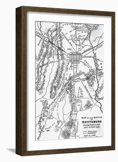 Map of the Battle of Gettysburg-null-Framed Giclee Print