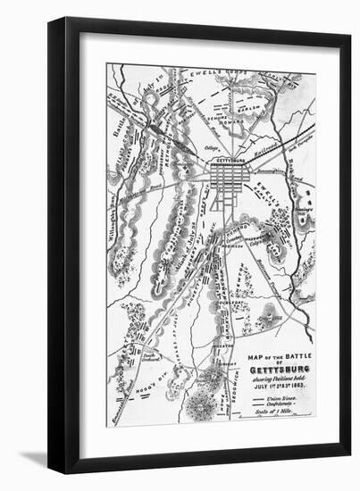 Map of the Battle of Gettysburg-null-Framed Giclee Print