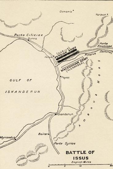 'Map of the Battle of Issus, from 'Atlas of Ancient and Classical ...