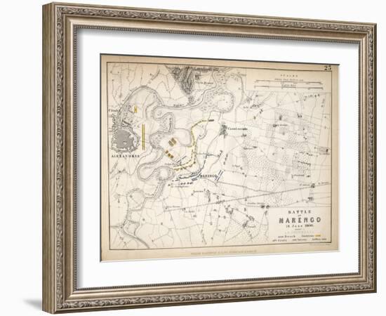 Map of the Battle of Marengo, Published by William Blackwood and Sons, Edinburgh and London, 1848-Alexander Keith Johnston-Framed Giclee Print