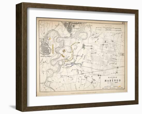 Map of the Battle of Marengo, Published by William Blackwood and Sons, Edinburgh and London, 1848-Alexander Keith Johnston-Framed Giclee Print