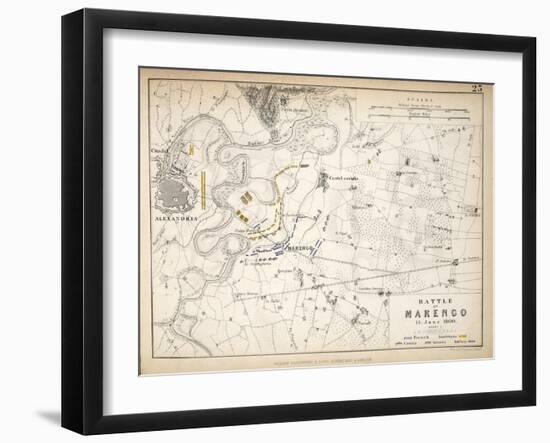 Map of the Battle of Marengo, Published by William Blackwood and Sons, Edinburgh and London, 1848-Alexander Keith Johnston-Framed Giclee Print
