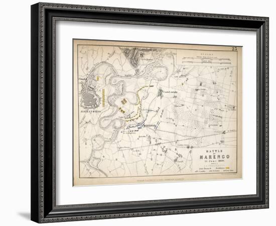 Map of the Battle of Marengo, Published by William Blackwood and Sons, Edinburgh and London, 1848-Alexander Keith Johnston-Framed Giclee Print