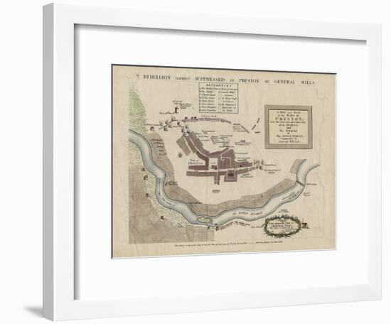 Map of the Battle of Preston of 1715, 1818-null-Framed Giclee Print