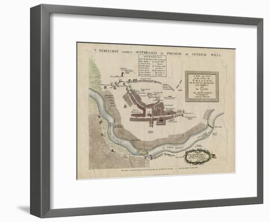 Map of the Battle of Preston of 1715, 1818-null-Framed Giclee Print