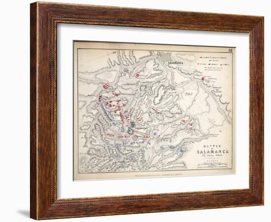 Map of the Battle of Salamanca, Published by William Blackwood and Sons, Edinburgh and London, 1848-Alexander Keith Johnston-Framed Giclee Print