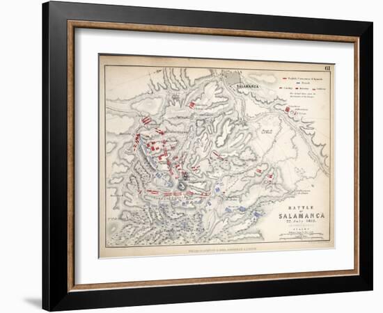 Map of the Battle of Salamanca, Published by William Blackwood and Sons, Edinburgh and London, 1848-Alexander Keith Johnston-Framed Giclee Print