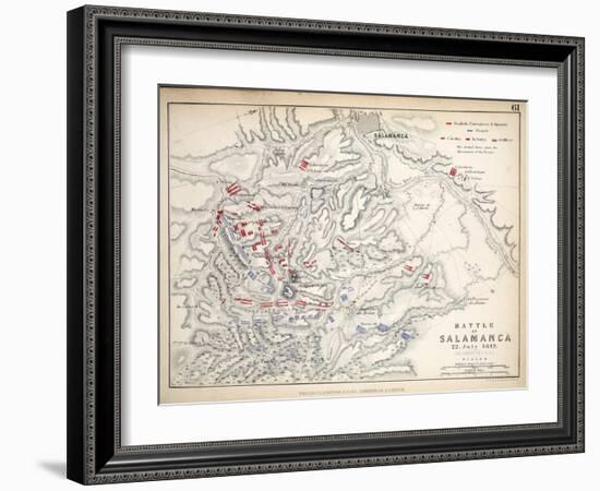 Map of the Battle of Salamanca, Published by William Blackwood and Sons, Edinburgh and London, 1848-Alexander Keith Johnston-Framed Giclee Print