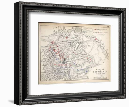 Map of the Battle of Salamanca, Published by William Blackwood and Sons, Edinburgh and London, 1848-Alexander Keith Johnston-Framed Giclee Print