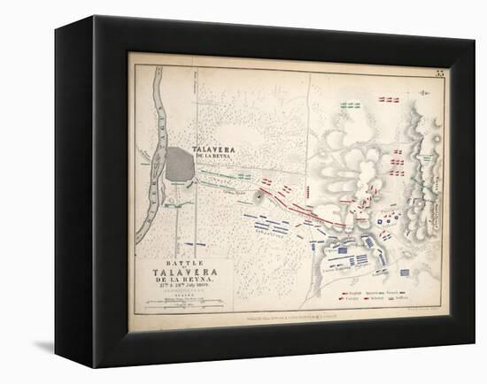 Map of the Battle of Talavera, Published by William Blackwood and Sons, Edinburgh and London, 1848-Alexander Keith Johnston-Framed Premier Image Canvas