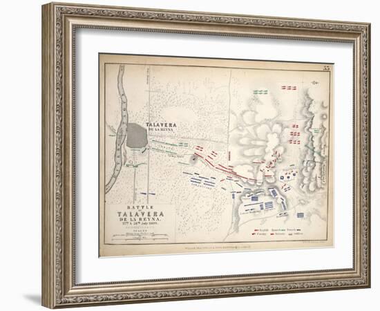 Map of the Battle of Talavera, Published by William Blackwood and Sons, Edinburgh and London, 1848-Alexander Keith Johnston-Framed Giclee Print