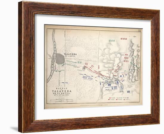 Map of the Battle of Talavera, Published by William Blackwood and Sons, Edinburgh and London, 1848-Alexander Keith Johnston-Framed Giclee Print