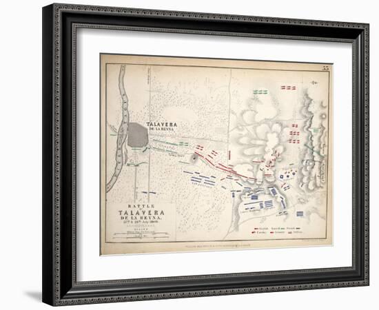 Map of the Battle of Talavera, Published by William Blackwood and Sons, Edinburgh and London, 1848-Alexander Keith Johnston-Framed Giclee Print