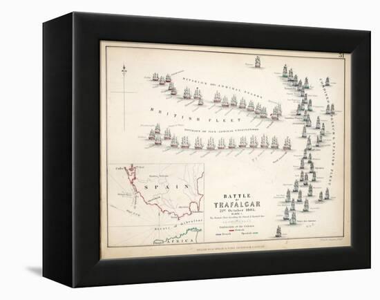 Map of the Battle of Trafalgar, Published by William Blackwood and Sons, Edinburgh and London, 1848-Alexander Keith Johnston-Framed Premier Image Canvas