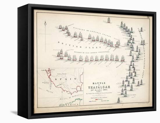 Map of the Battle of Trafalgar, Published by William Blackwood and Sons, Edinburgh and London, 1848-Alexander Keith Johnston-Framed Premier Image Canvas