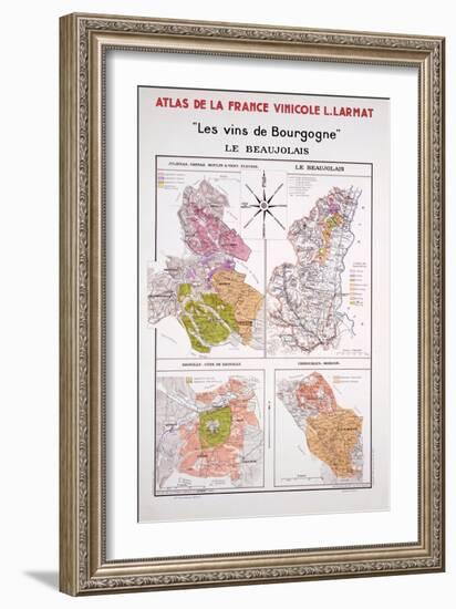 Map of the Beaujolais Region-null-Framed Giclee Print