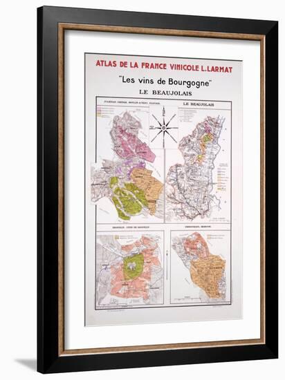 Map of the Beaujolais Region-null-Framed Giclee Print