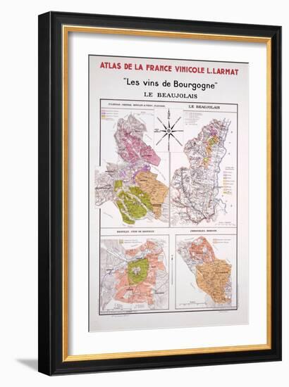 Map of the Beaujolais Region-null-Framed Giclee Print