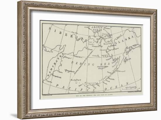 Map of the Behring Sea and Part of Alaska-null-Framed Giclee Print