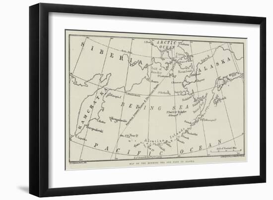 Map of the Behring Sea and Part of Alaska-null-Framed Giclee Print