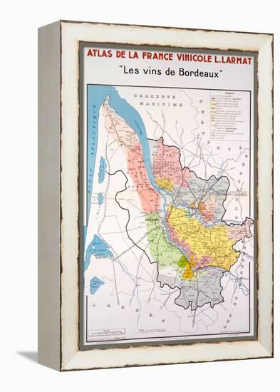 Map of the Bordeaux Region-null-Framed Premier Image Canvas