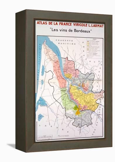 Map of the Bordeaux Region-null-Framed Premier Image Canvas