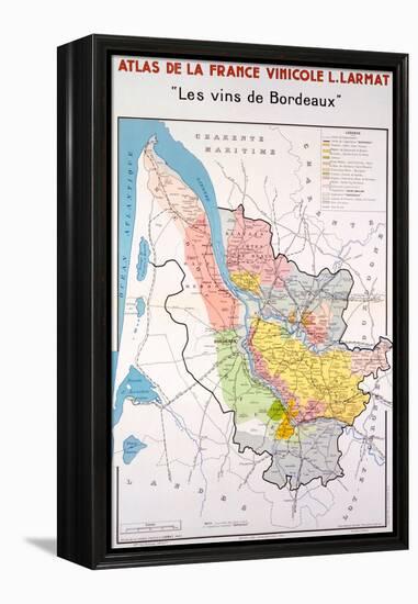 Map of the Bordeaux Region-null-Framed Premier Image Canvas