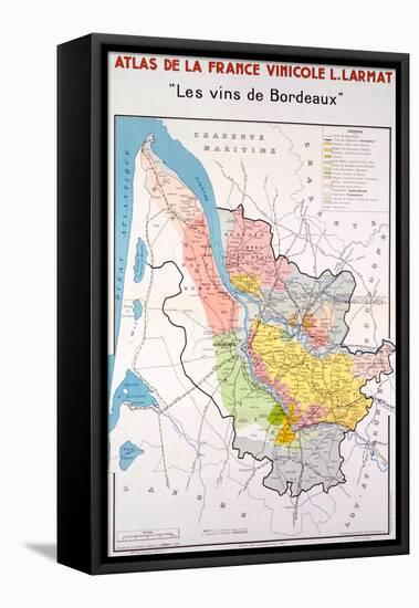 Map of the Bordeaux Region-null-Framed Premier Image Canvas